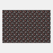 ウィンターツリーズレッド白黒雪 ラッピングペーパーシート (正面2)