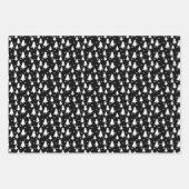 ウィンターツリーズ白黒雪 ラッピングペーパーシート (正面)