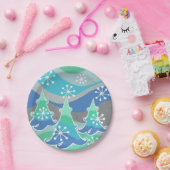 ウィンターツリーズ紙プレート ペーパープレート (パーティー)