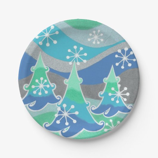 ウィンターツリーズ紙プレート ペーパープレート (正面)
