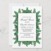 ウィンターツリーブランチ写真ブライダルシャワー 招待状 (正面)