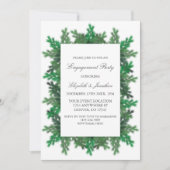 ウィンターツリーブランチ写真婚約パーティ 招待状 (正面)