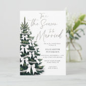 ウィンターツリーホワイトボウズティンセルシックブライダルシャワー 招待状 (スタンド正面)