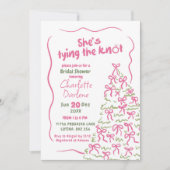 ウィンターツリーボウタイイングザノットブライダルシャワー 招待状 (正面)