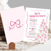 ウィンターツリーボウタイイングザノットブライダルシャワー 招待状