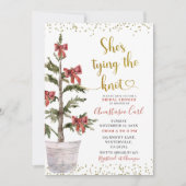 ウィンターツリーボウ彼女は結び目のブライダルシャワー 招待状 (正面)