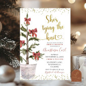 ウィンターツリーボウ彼女は結び目のブライダルシャワー 招待状