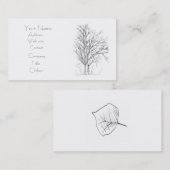 ウィンターツリーボタニカルブラックスケッチ自然アート 名刺 (正面/裏面)