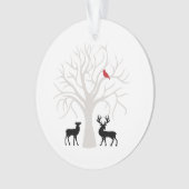 ウィンターツリーレッド(鳥)ショウジョウコウカンチョウディアクリスマスオーナメント オーナメント (正面)