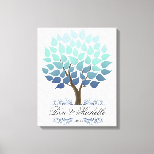 ウィンターツリー–50シグネチャーキャンバスゲストブック キャンバスプリント (正面)