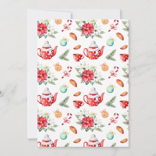 ウィンターティーパーティー誕生日招待状 (裏面)