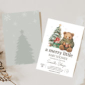 ウィンターテディベアーベビーシャワー招待状 招待状