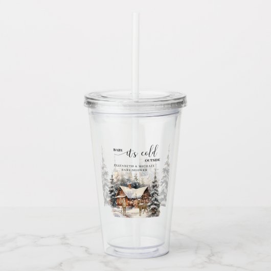 ウィンターディアウッドランドベビーザコールドアウトサイド アクリルタンブラー (正面)