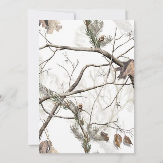 ウィンターディアカモフラージュ結婚式招待状 招待状 (裏面)