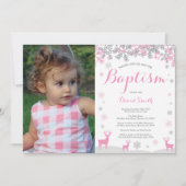 ウィンターディアガールバプティスマフォト招待状 招待状 (正面)