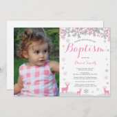 ウィンターディアガールバプティスマフォト招待状 招待状 (正面/裏面)