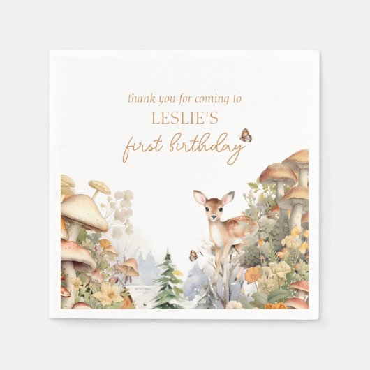 ウィンターディアファースト誕生日 スタンダードカクテルナプキン (正面)