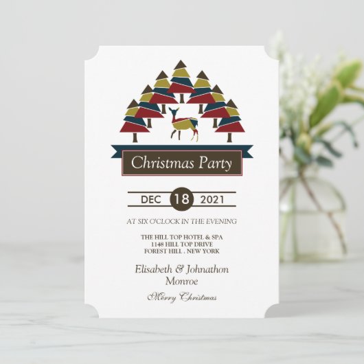 ウィンターディアフォレストクリスマスパーティの招待状 招待状 (スタンド正面)