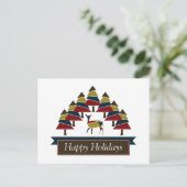 ウィンターディアフォレストハッピーホリデーズホリデーハガキ シーズンポストカード (スタンド正面)