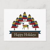 ウィンターディアフォレストハッピーホリデーズホリデーハガキ シーズンポストカード (正面)