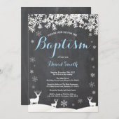 ウィンターディアボーイバプティスマ招待状 招待状 (正面/裏面)