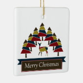ウィンターディアーフォレストハッピーホリデーズセラミックオーナメント セラミックオーナメント (右)