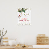 ウィンターデッキザホールズブライダルシャワーウェルカムサイン ポスター (キッチン)