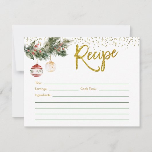 ウィンターデッキザホールズブライダルシャワーレシピカード 招待状 (正面)