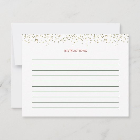 ウィンターデッキザホールズブライダルシャワーレシピカード 招待状 (裏面)