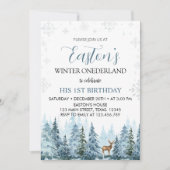 ウィンタートインデアクリスマス誕生日招待状 招待状 (正面)