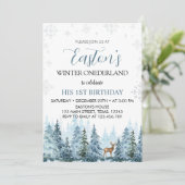 ウィンタートインデアクリスマス誕生日招待状 招待状 (スタンド正面)