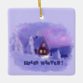 ウィンタートップオブザマウンテンズシャレーホワイトファースト セラミックオーナメント (正面)