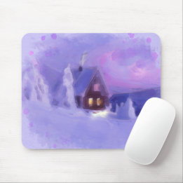 ウィンタートップオブザマウンテンズシャレーホワイトファースト マウスパッド