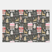 ウィンタートナディアハウズクリ伝統的スマス ラッピングペーパーシート (正面3)