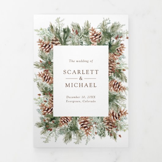 ウィンタートリフォールド結婚式招待状 三つ折り招待状 (カバー)