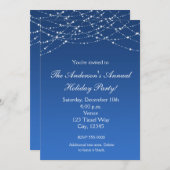 ウィンタートリブルーグリッターエレガント招待状 招待状 (正面/裏面)