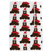 ウィンタートリホリデー ブラウン クマ ミディアム ギフトバッグ (裏面)