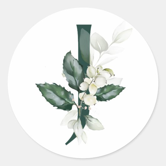 ウィンタートリモノグラム 白い実 ラウンドシール (正面)