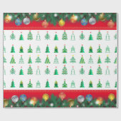 ウィンタートリ クリスマスツリー 飾り ラッピングペーパー (フラット)