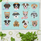 ウィンタードッグ顔 キッチンタオル (折り畳み)