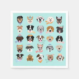 ウィンタードッグ顔 スタンダードカクテルナプキン