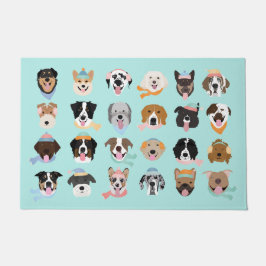 ウィンタードッグ顔 ドアマット