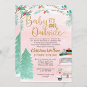 ウィンタードライブバイベビーシャワー招待状ズ 招待状 (正面/裏面)