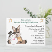 ウィンタードンキー誕生日招待状forボーイズ 招待状 (スタンド正面)