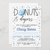 ウィンタードーナツベビー散水シャワー招待状 招待状 (正面/裏面)