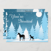ウィンターナイトウッドランドホースベビーシャワー招待状 招待状 (正面/裏面)