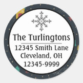 ウィンターナイトスノーフレークスハウス差出人住所 ラウンドシール (正面)