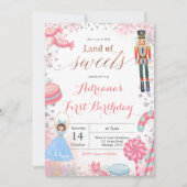 ウィンターナッツクラッカーランドオブスイーツ誕生日 招待状 (正面)