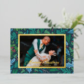 ウィンターナージュのホリーデッキ 結婚クリスマス写真 箔シーズンカード (立ち正面)