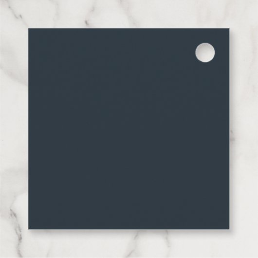 ウィンターナージュの松林の雪景色 ウォーターカラーのベイビーシャワー フェイバータグ (裏面)